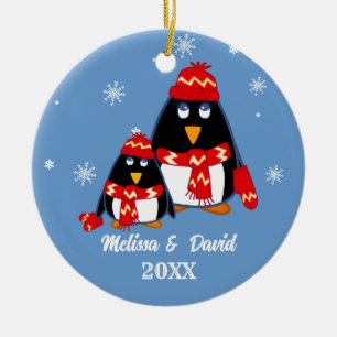 Deux Petits Pingouins Ornements de Noël personnal