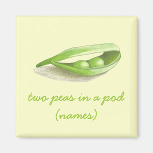 Deux petits pois dans un aimant en couple de pois