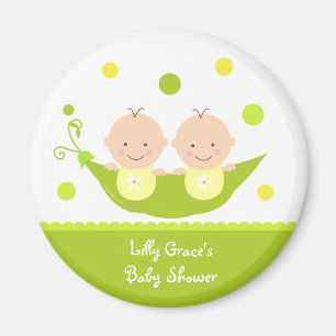 Deux petits pois dans un Baby shower Magnets