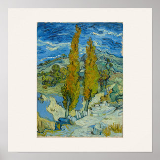 Deux Peupliers par Van Gogh - Affiche Carrée