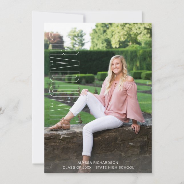 Deux photo type de plaisir Faire-part diplômé (Devant)