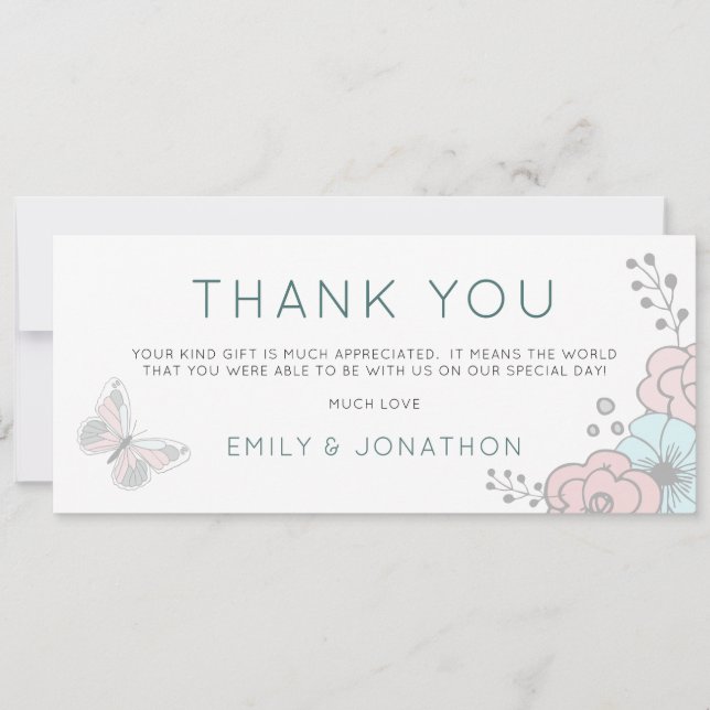 Deux photos Artsy Florals Merci papillon (Devant)