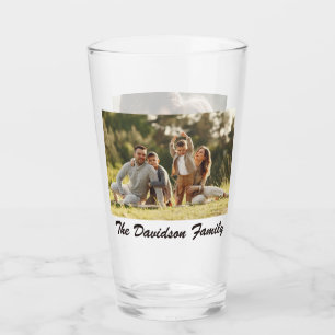 Deux photos et verre personnalisé 16oz pinte