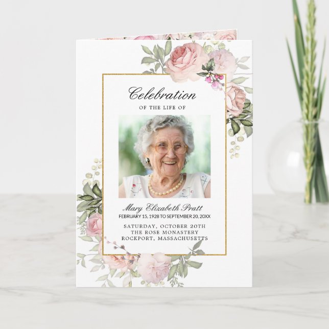 Deux photos Funérailles célébrant la vie Programme (Devant)