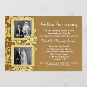 deux photos mariage anniversaire invitations