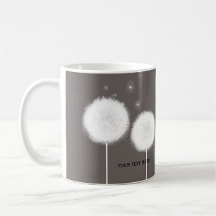 Deux Pissenlits Taupe Tasse Thé Café Rustique