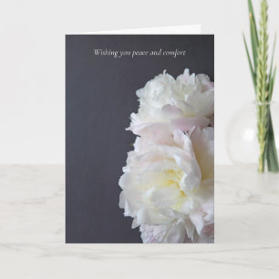 Deux pivoines blanches sur carte de condoléances g