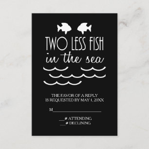 Deux poissons en moins dans le mariage en mer RSVP