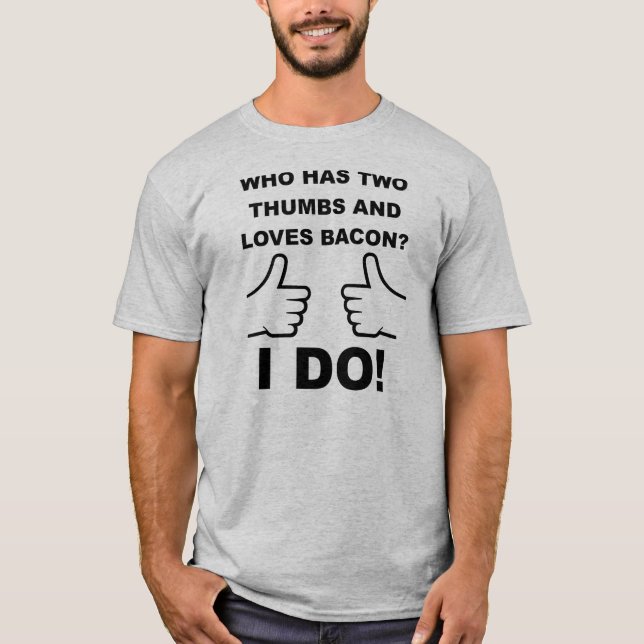 Deux pouces lèvent le T-shirt de lard (Devant)