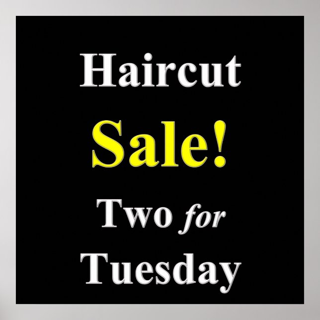 Deux pour mardi Haircut Vente Poster Matte (Devant)