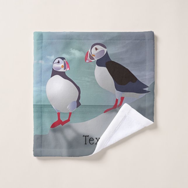 Deux Puffins (Gant de toilette)