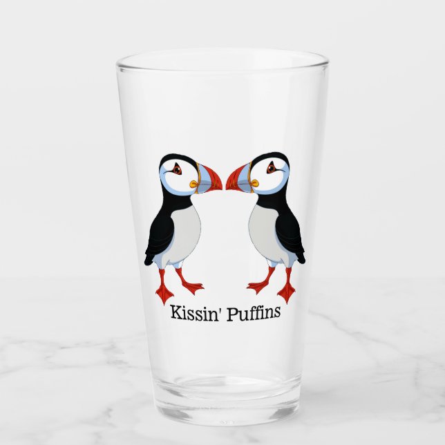 Deux Puffins Design Verre à boire (Devant)