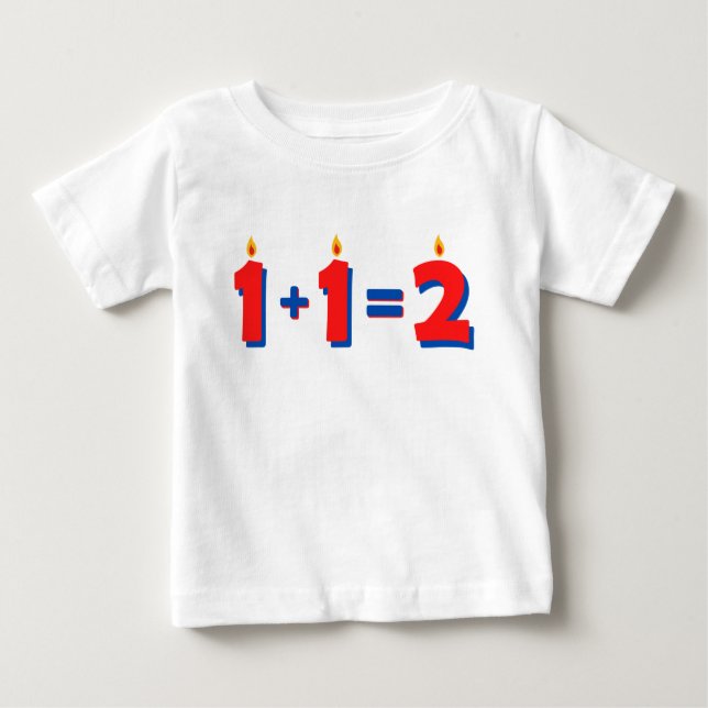 Deux Red 2e anniversaire bébé fille garçon T-shirt (Devant)