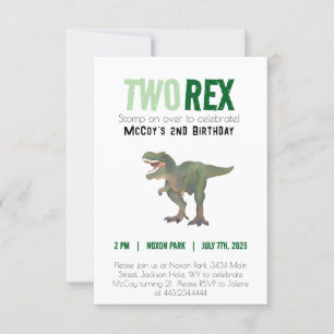 Deux Rex Trex Dinosaur Invitation Anniversaire 2 a