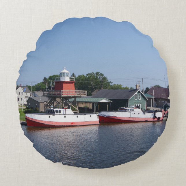 Deux rivières, Wisconsin coussin rond (Devant)