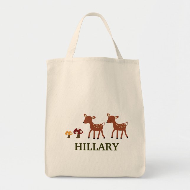 DEUX Sacs fourre-tout d'épicerie de cerfs de FORÊT (Devant)
