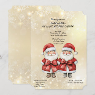 Deux Santas Son et son Wedding shower Invitation