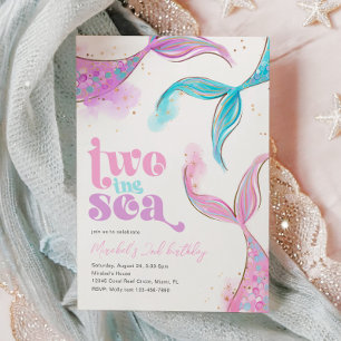 Deux sirènes de mer Invitation d'anniversaire
