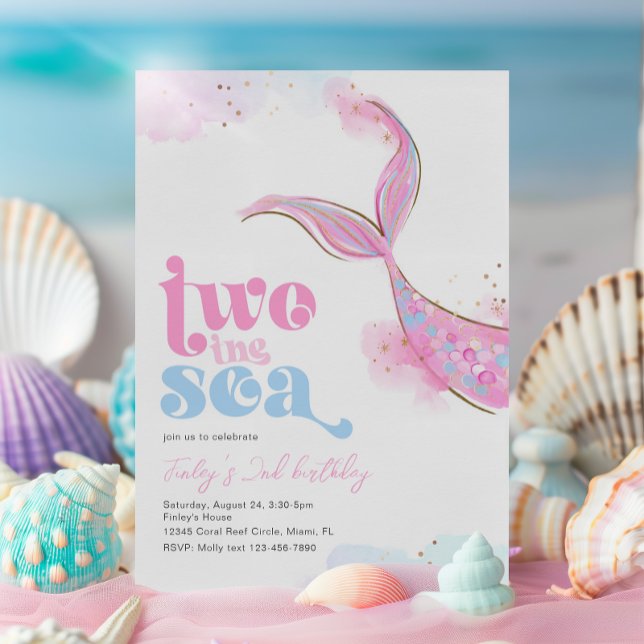 Deux sirènes de mer Invitation d'anniversaire (Créateur téléchargé)
