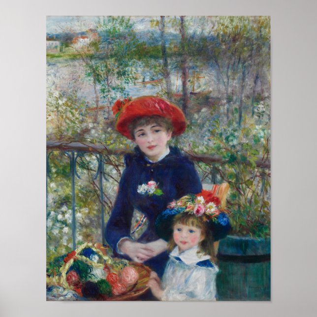 Deux Sœurs sur la Terrasse par Renoir Impression (Devant)