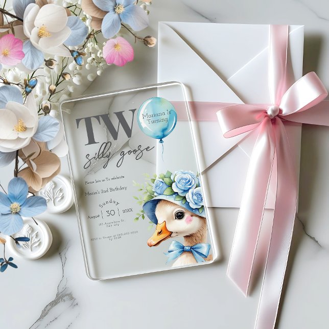 Deux soyeux Goose Boy 2e Invitation anniversaire (Créateur téléchargé)