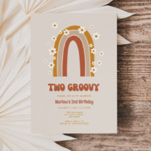 Deux Super Daisy Rainbow 2e Invitation anniversair