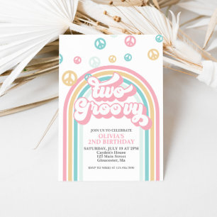 Deux Super Retro Summer Rainbow Invitation