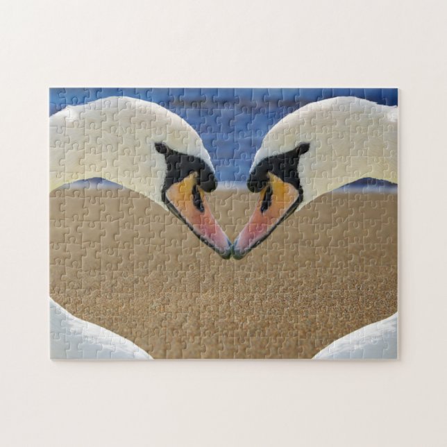 DEUX SWANS DANS L'AMOUR JIGSAW PUZZLE (Horizontal)