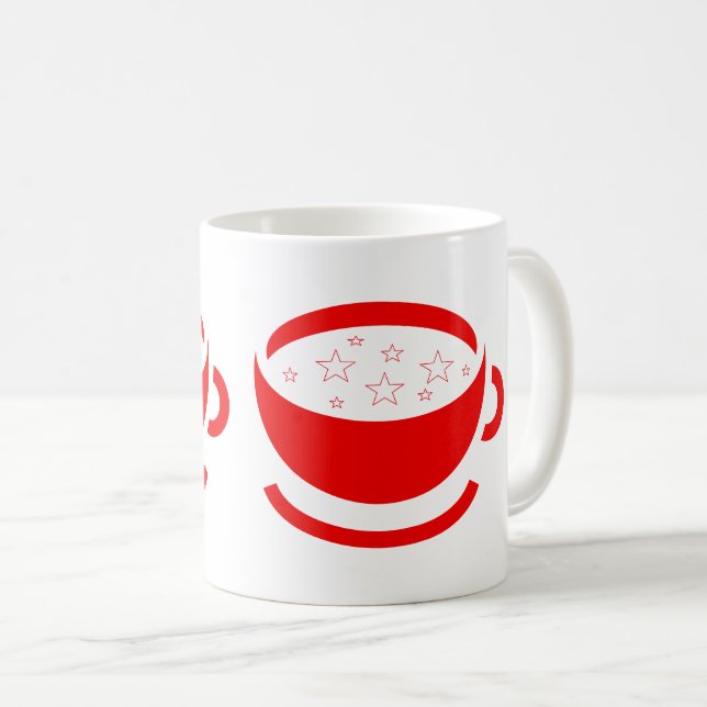 Deux tasses à café rouge avec étoiles (Devant droit)