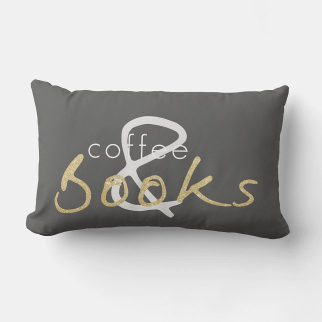 Deux Tone Gold Sparkle Café et Coussin de livres (Recto)