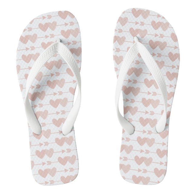 Deux tongs de coeur (blanc) (Semelle)