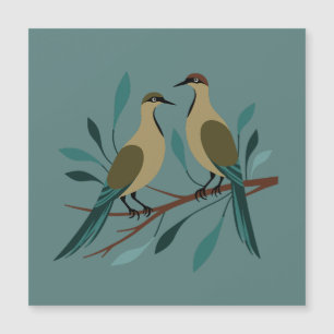 Deux tourterelles Pochoir découpé Style Rétro 3