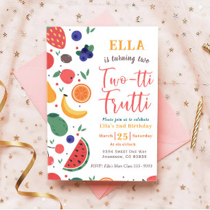 Deux tti Fruitti 2e Invitation d'anniversaire