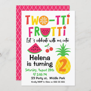 Deux tti Frutti 2e Invitation anniversaire pour fi