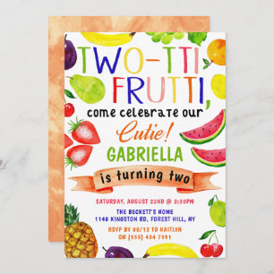 Deux tti Frutti 2e Invitations d'anniversaire