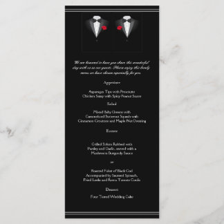 Deux Tuxedos avec menu Mariage Red Rose Gay