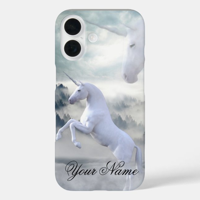 Deux Unicorns Apple iPhone 16 Coque (Verso)