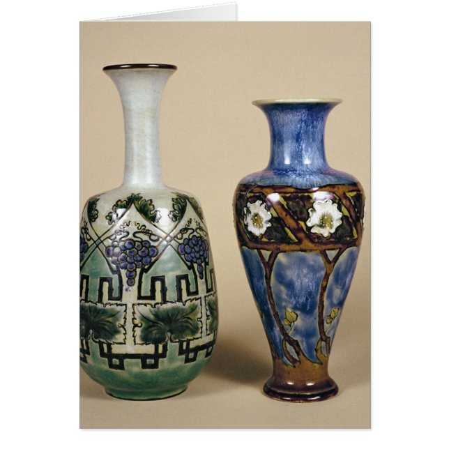 Deux vases à Doulton par Eliza Simmance, c.1880 (Devant)