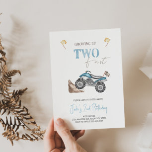 DEUX Vélo Quad Fast 4 Wheeler Invitation Anniversa