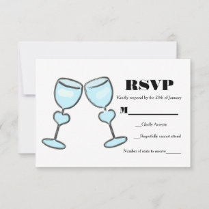 Deux verres à vin Two Heart Shower de mariage RSVP