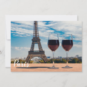 Deux verres de vin avec la tour Eiffel