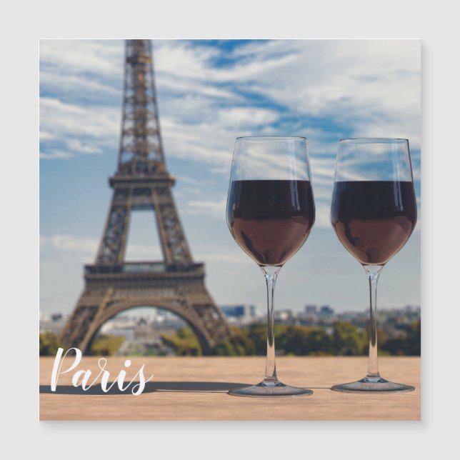 Deux verres de vin avec la tour Eiffel (Devant)