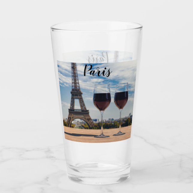 Deux verres de vin avec la tour Eiffel (Devant)