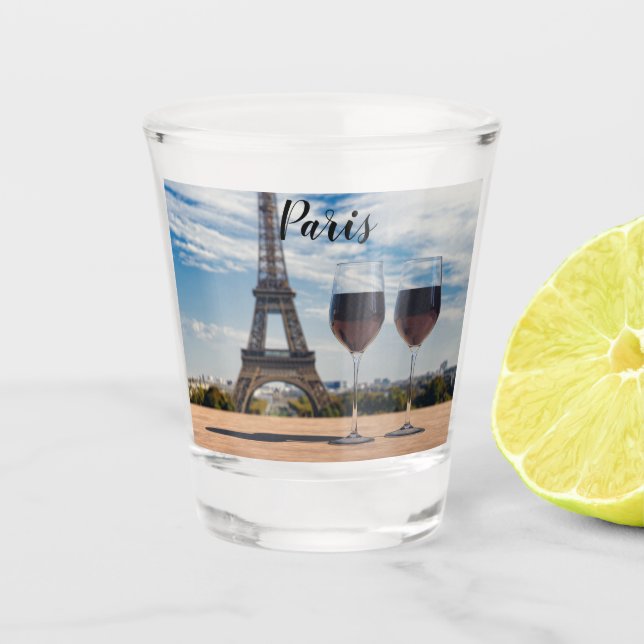 Deux verres de vin avec la tour Eiffel (Devant)