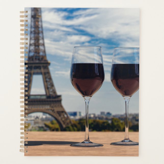 Deux verres de vin avec la tour Eiffel (Devant)