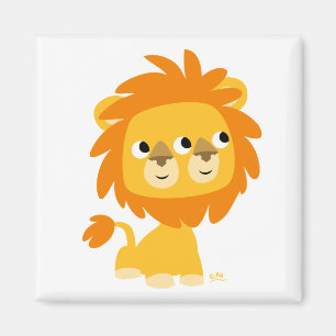 Deux visages le plus mignon aimant de lion caricat