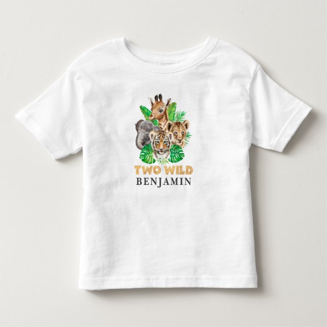 Deux Wild 2e Anniversaire Jungle Baby T-shirt (Devant)