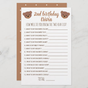 Deuxième Anniversaire Trivia Comment Bien Connaiss