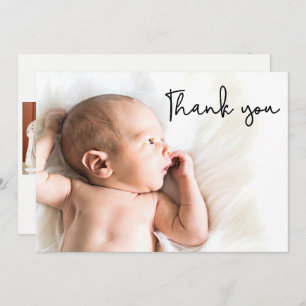 Deuxième bébé faire-part de naissance photo Merci