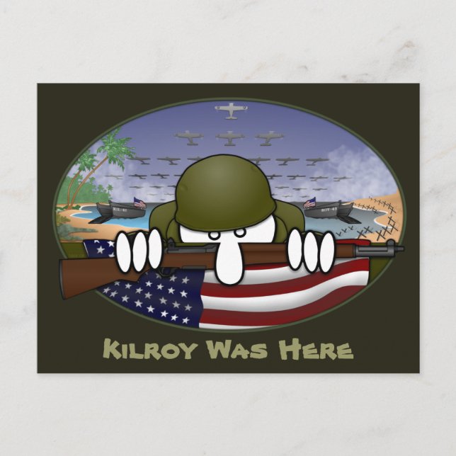 Deuxième Guerre mondiale Carte postale Kilroy 2 (Devant)